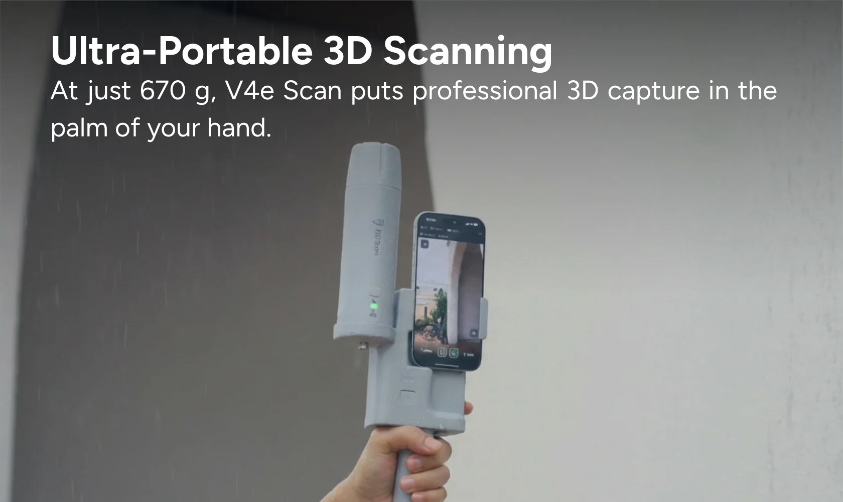 V4E Scan official photo · Phone-based capture